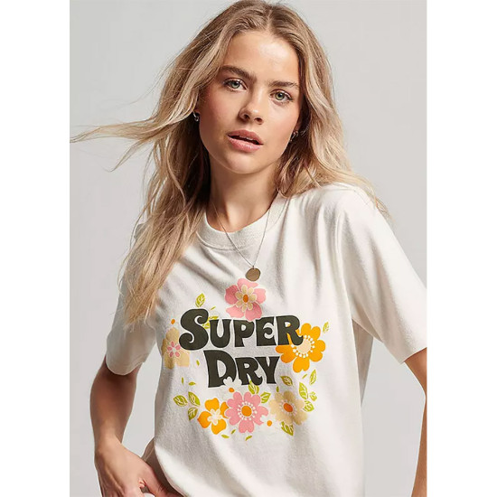 Superdry Γυναικεία κοντομάνικη μπλούζα Vintage Floral Scripted T-Shirt